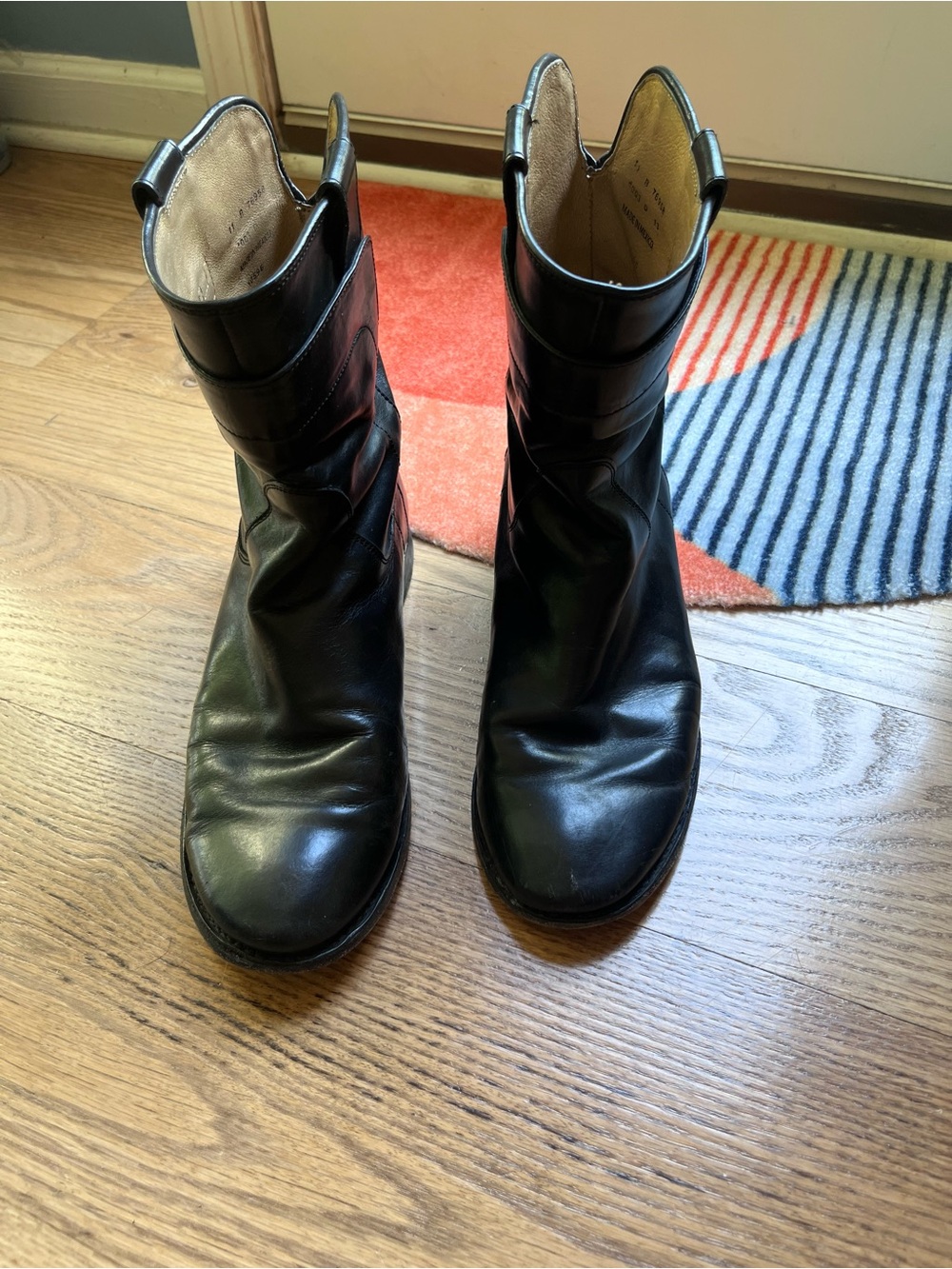 Frye Black Leather Ankle Boots